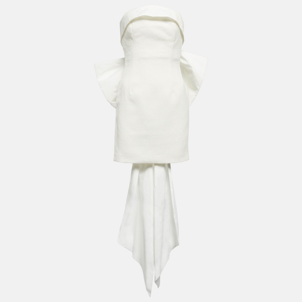 Rebecca Vallance Bridal Mini Dress Ivory Bow Wedding Shower Engagement Dress